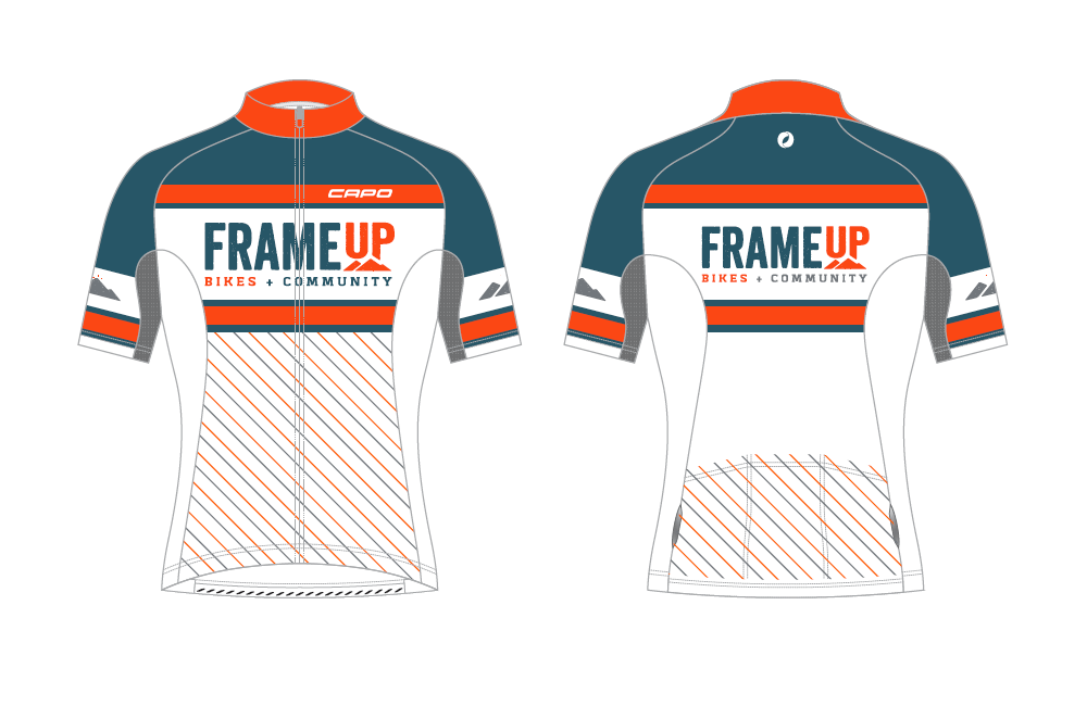 Frame Up Bikes - Limited Edition Jersey - White Throwback Short-Sleeved Jersey